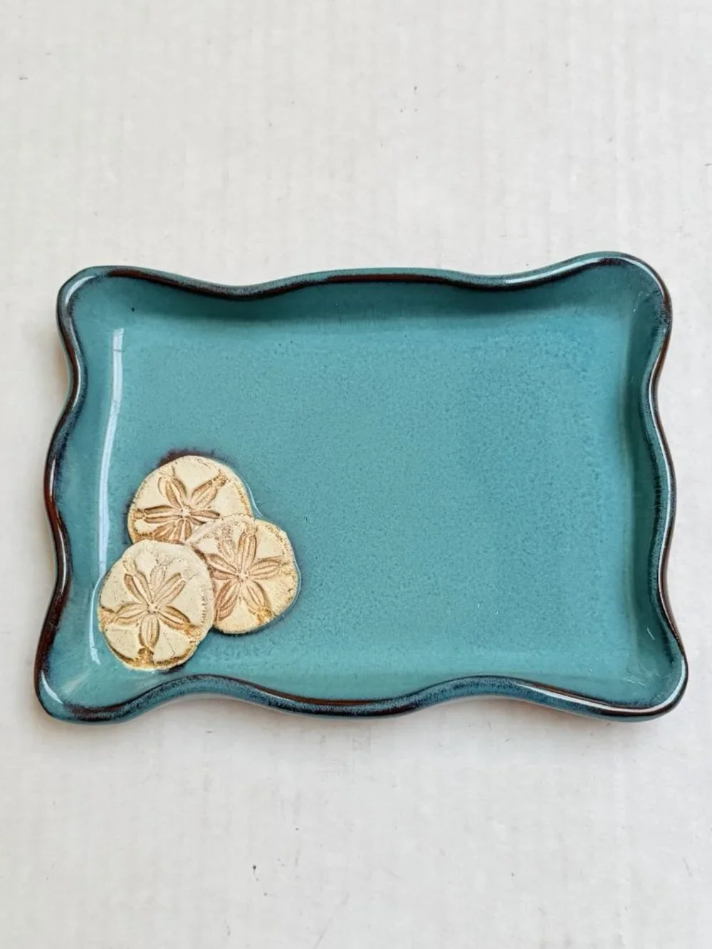 Ocean Sea Themed Ceramic Trinket Tray Bathroom Makeup Jewelry Decor Signed